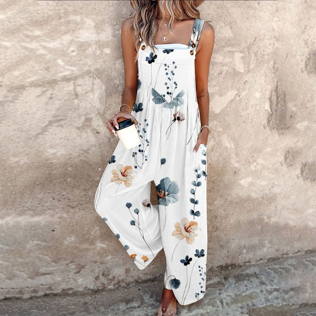 Pearlava women's graphic floral overalls