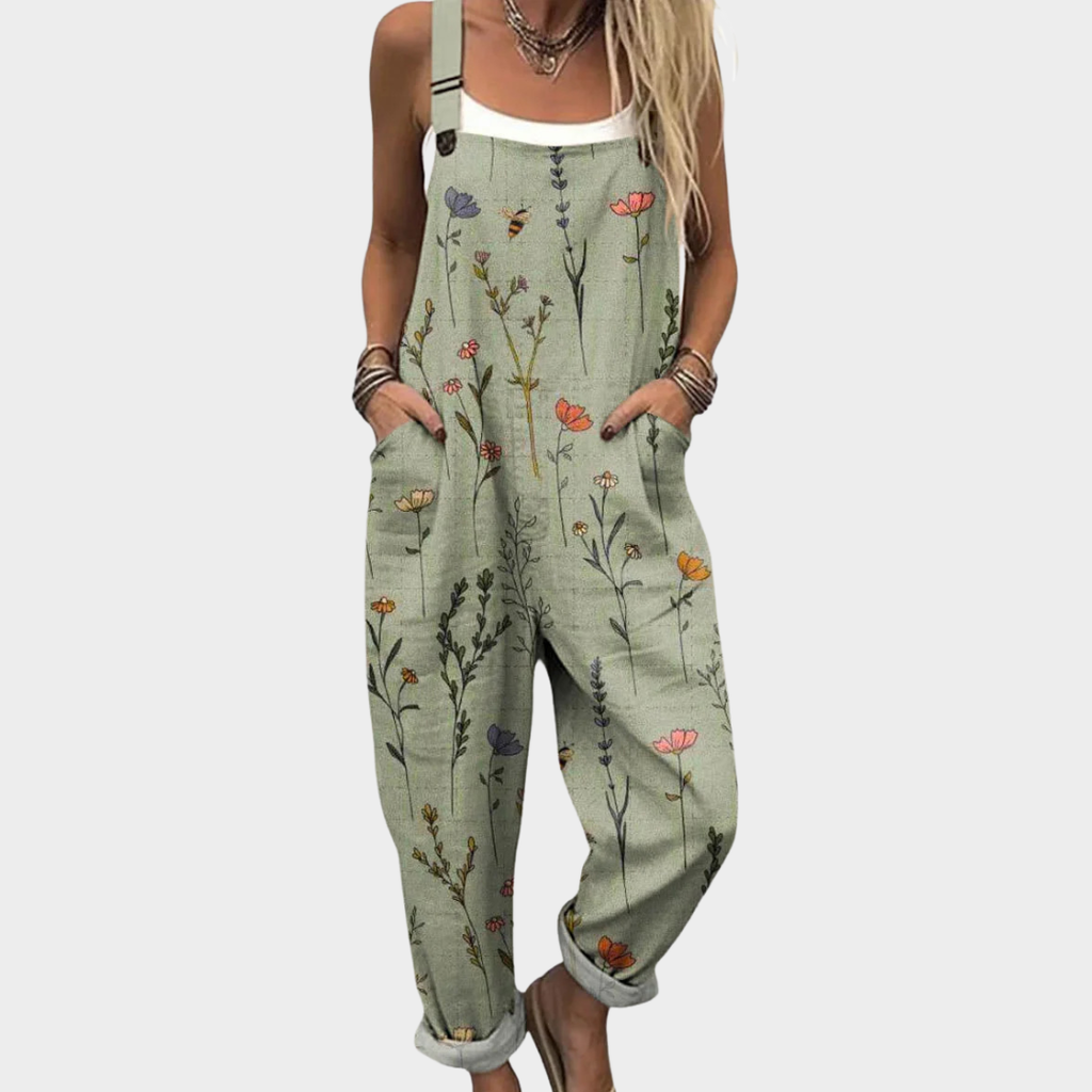 Pearlava women's delicate floral overalls