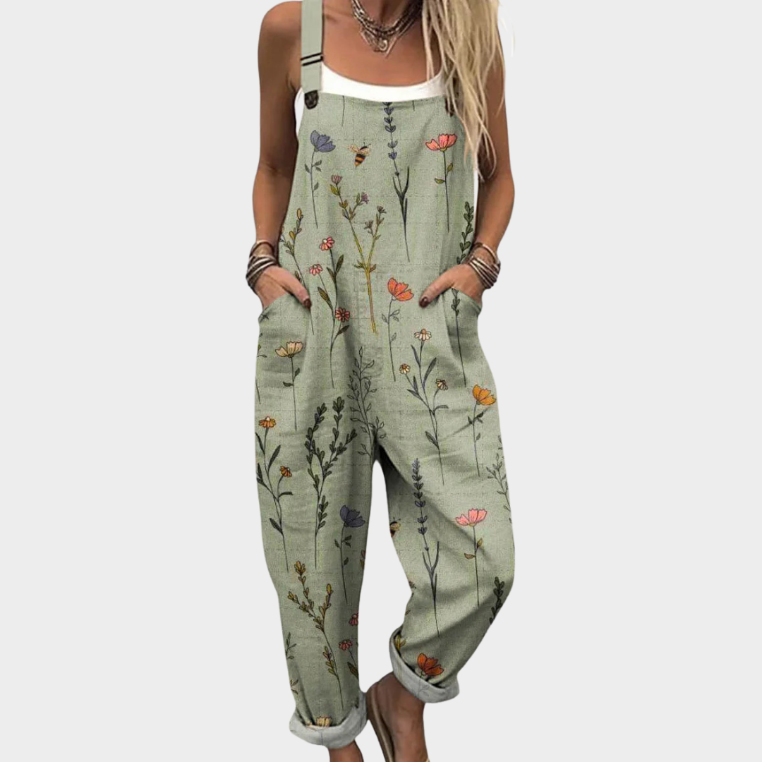 Pearlava women's delicate floral overalls