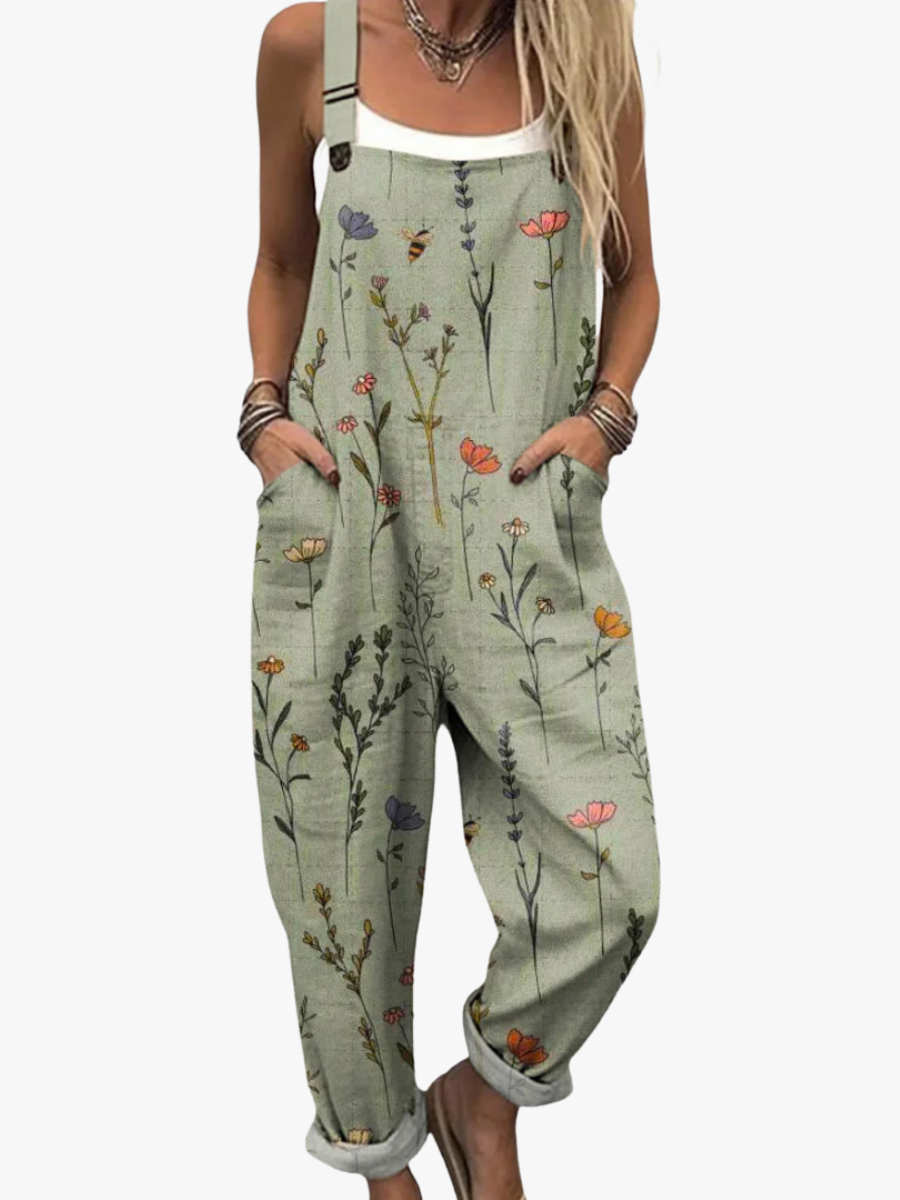 Pearlava women's delicate floral overalls