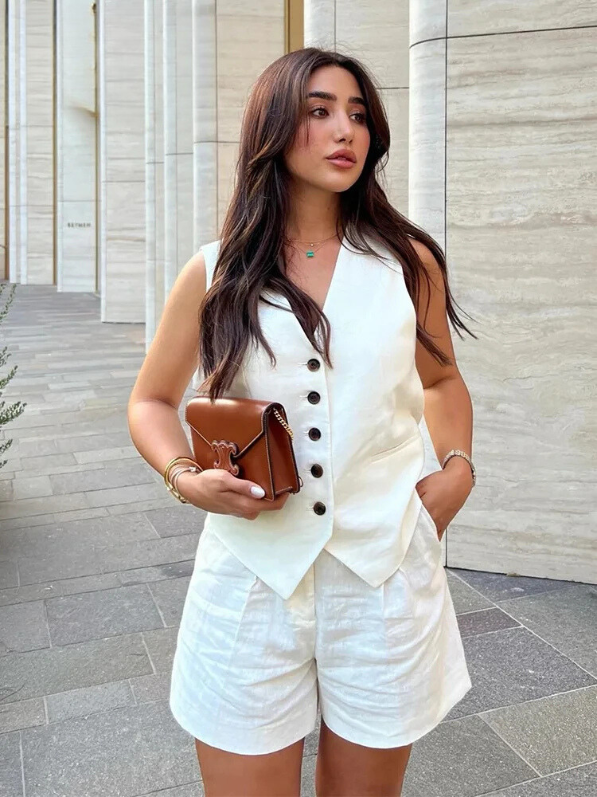 Pearlava | Lavinia Linen-Blend Summer Vest