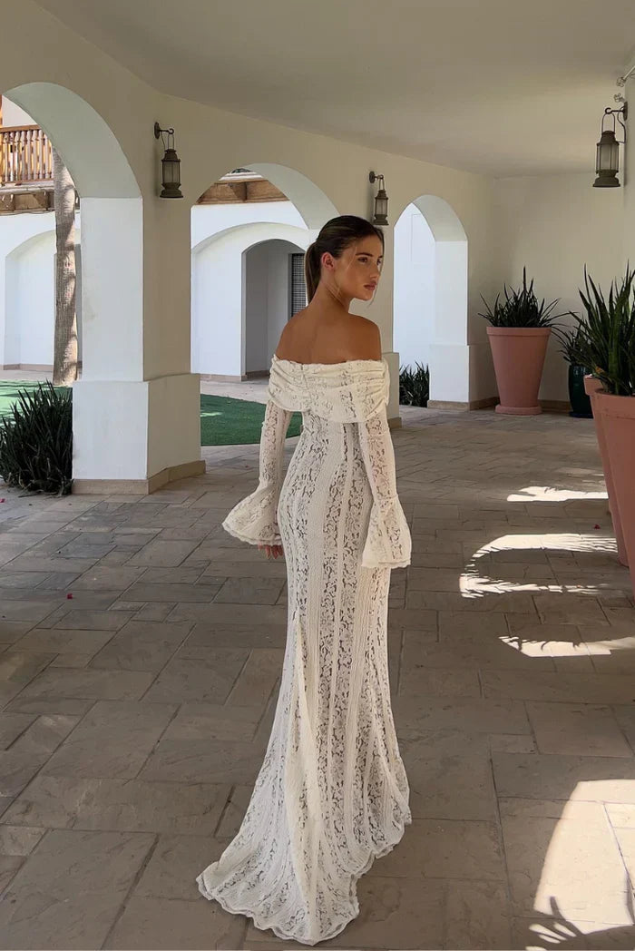 Pearlava | Georgetta Lace Off-Shoulder Maxi Dress