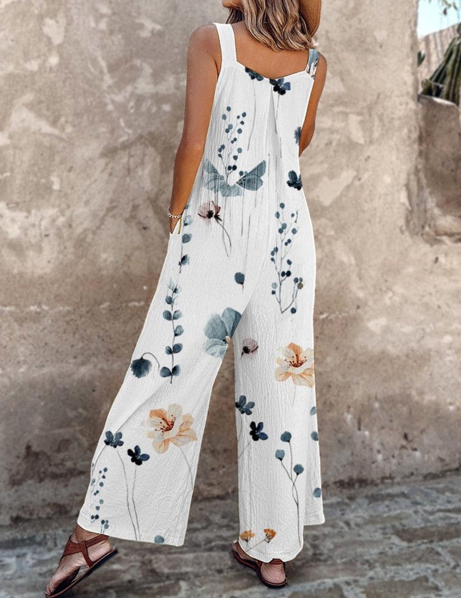 Pearlava women's graphic floral overalls