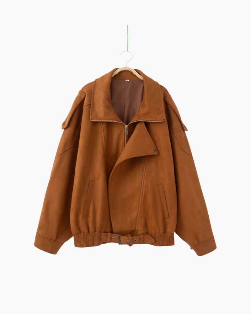 Pearlava | Vintage Suede Drape Jacket
