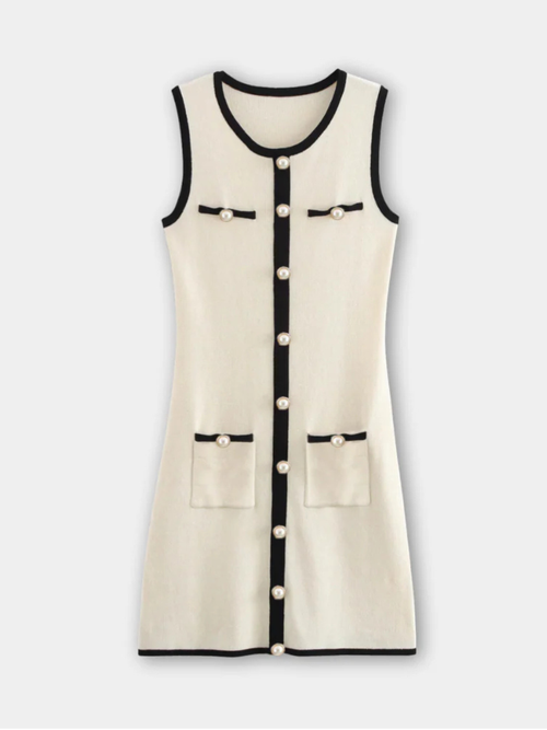 Pearlava | Alessia Ribbed Knit Mini Dress