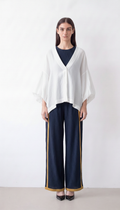 Women's cotton-linen batwing blouse