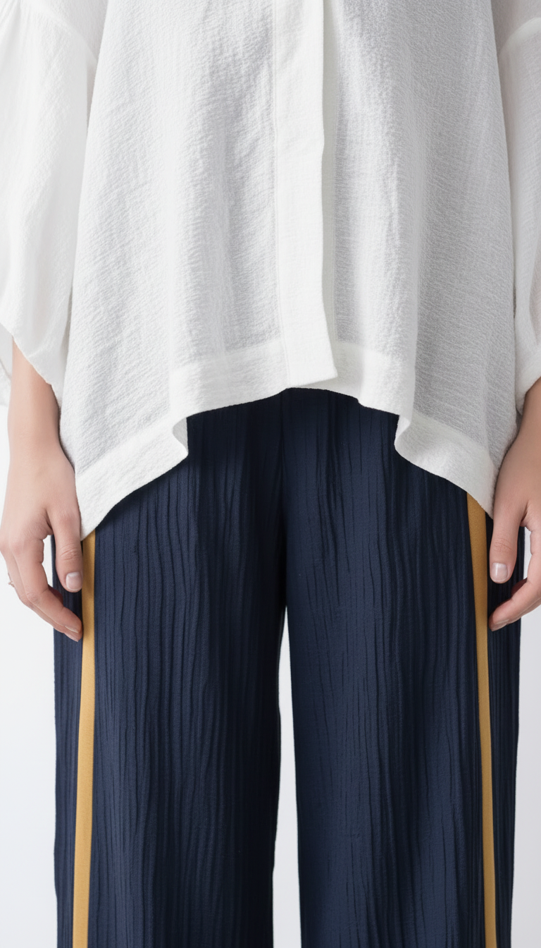 Women's cotton-linen batwing blouse