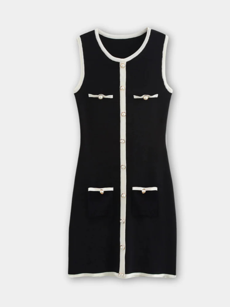 Pearlava | Alessia Ribbed Knit Mini Dress