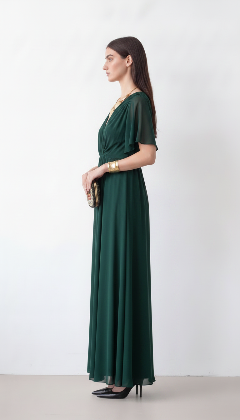 Women's wedding guest maxi dress