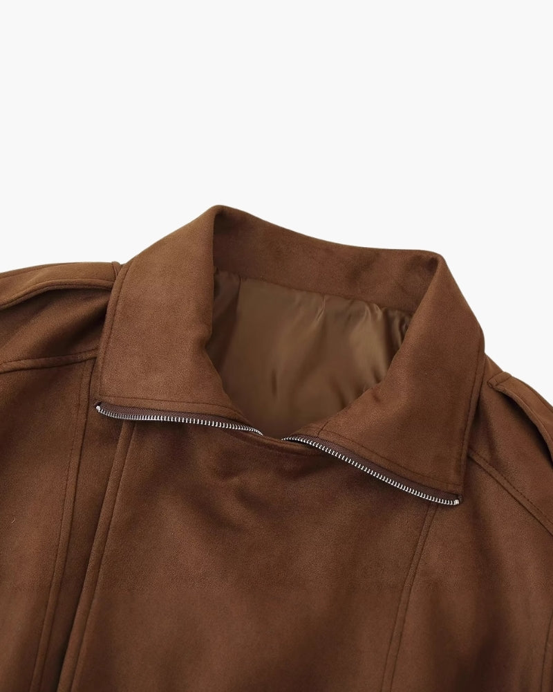 Pearlava | Vintage Suede Drape Jacket
