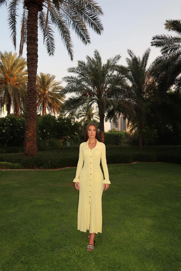 Pearlava | Cresenza Ribbed Knit Maxi Dress