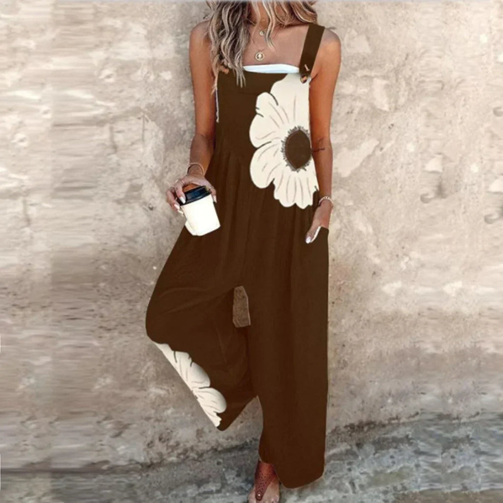 Pearlava women's graphic floral overalls