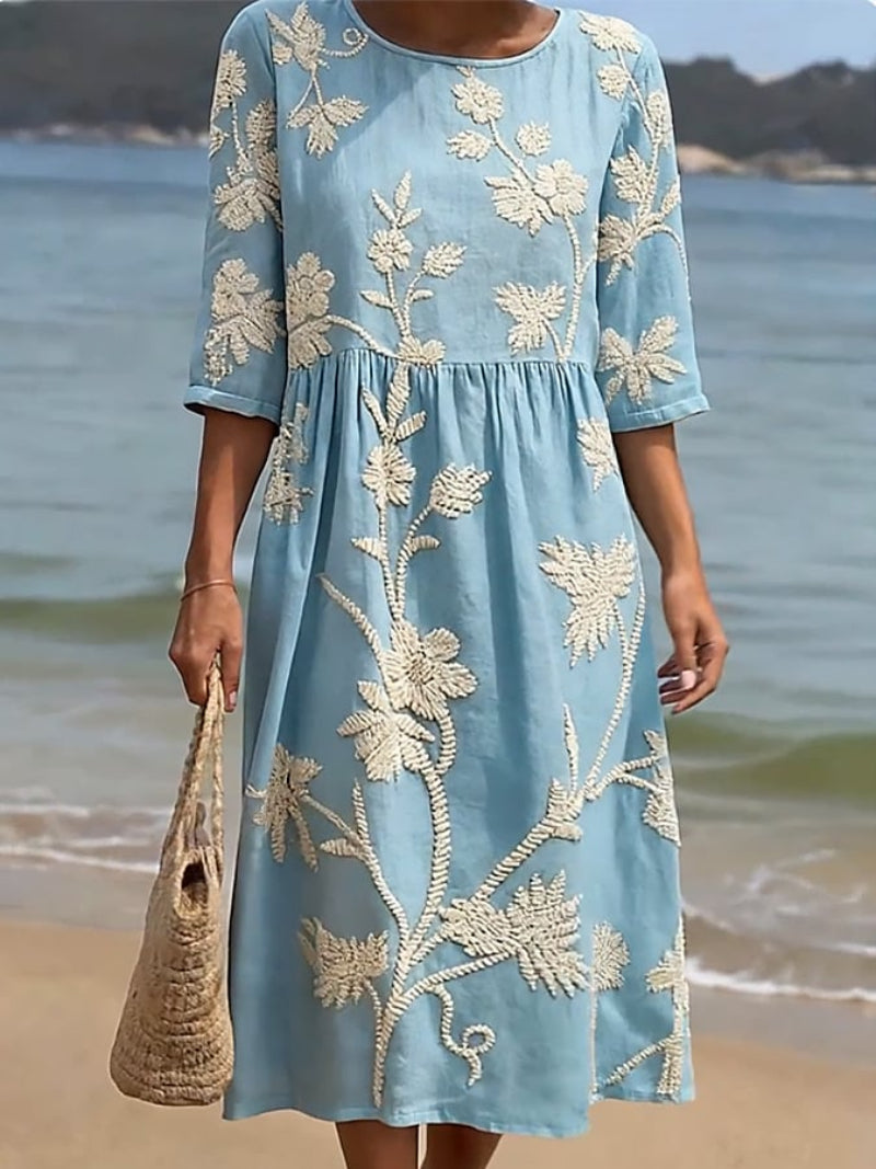 Pearlava women's embroidered midi dress
