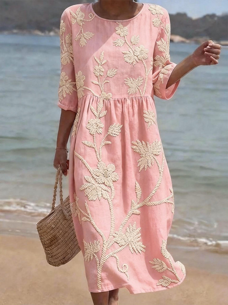 Pearlava women's embroidered midi dress