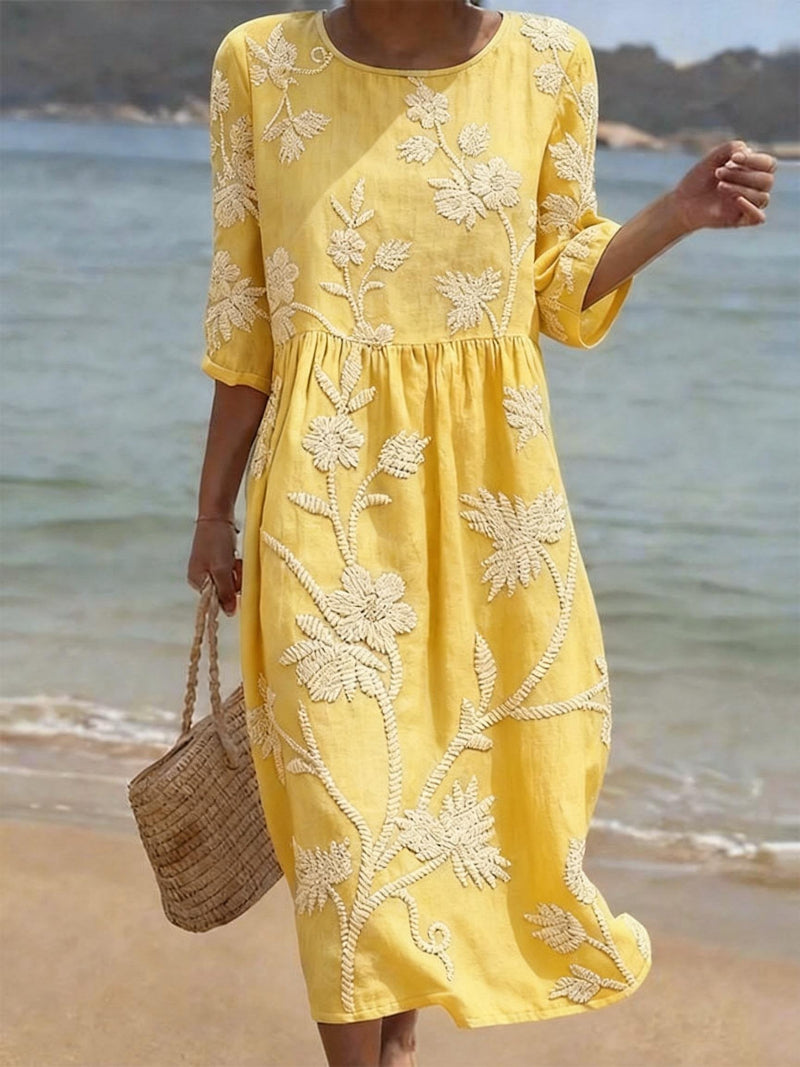 Pearlava women's embroidered midi dress