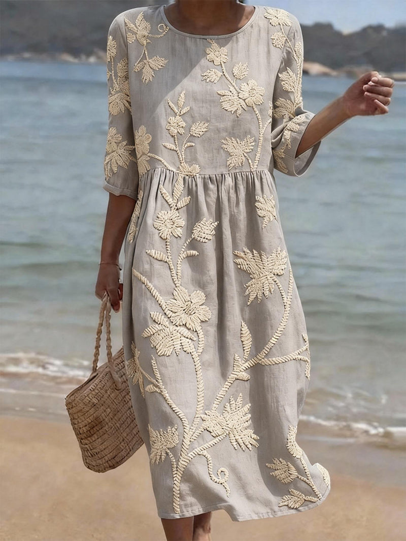 Pearlava women's embroidered midi dress