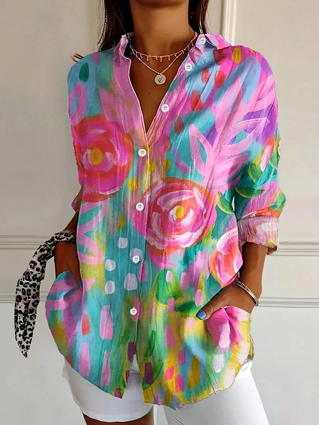 Pearlava women's printed blouse