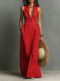 pearlava women's sleeveless lapel shirt dress