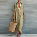 pearlava women's contrast linen shirt sundress