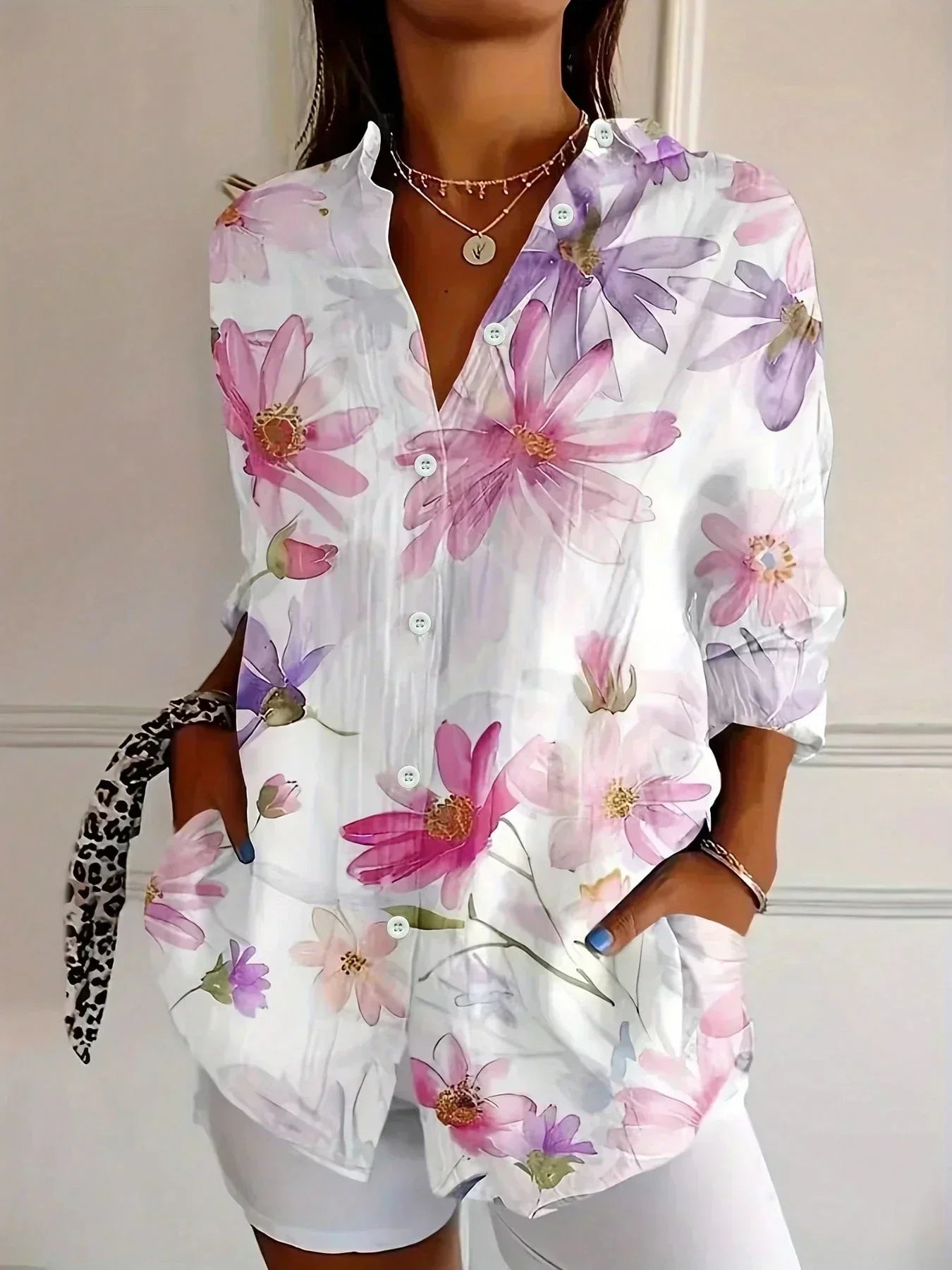 Pearlava women's printed blouse
