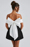 Pearlava | Noir Ruched Cocktail Mini Dress