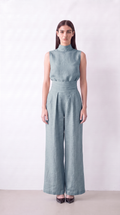 Wide-Leg Trousers Set Women 2-Piece Linen Tank-Top Lightweight Summer