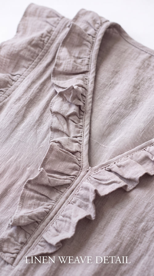 Fließendes Bohème-Kleid für Damen – Leinen-Baumwoll-Mischung