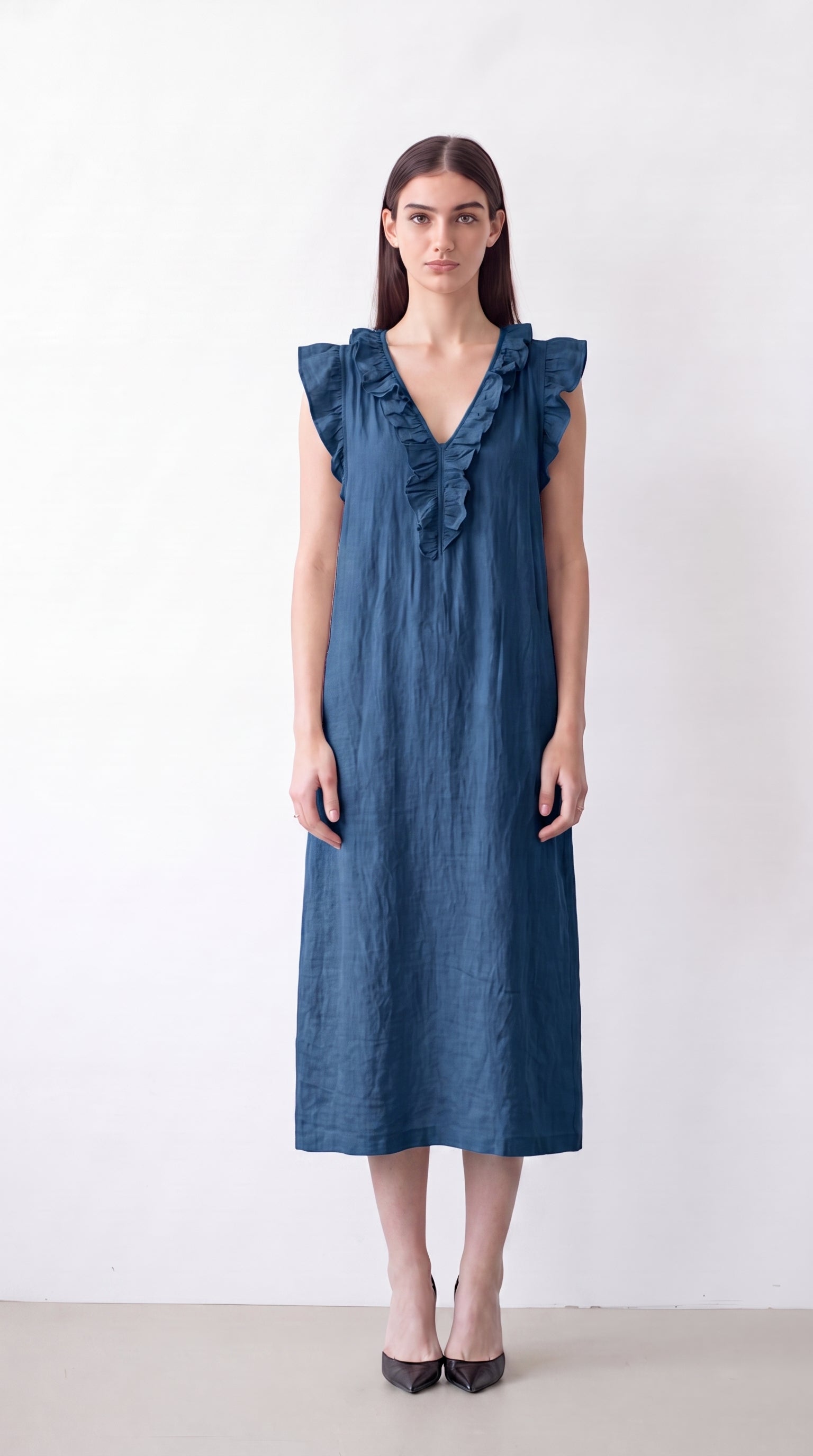 Bohemian Dress Women Linen-Cotton Blend Relaxed Flowy Summer