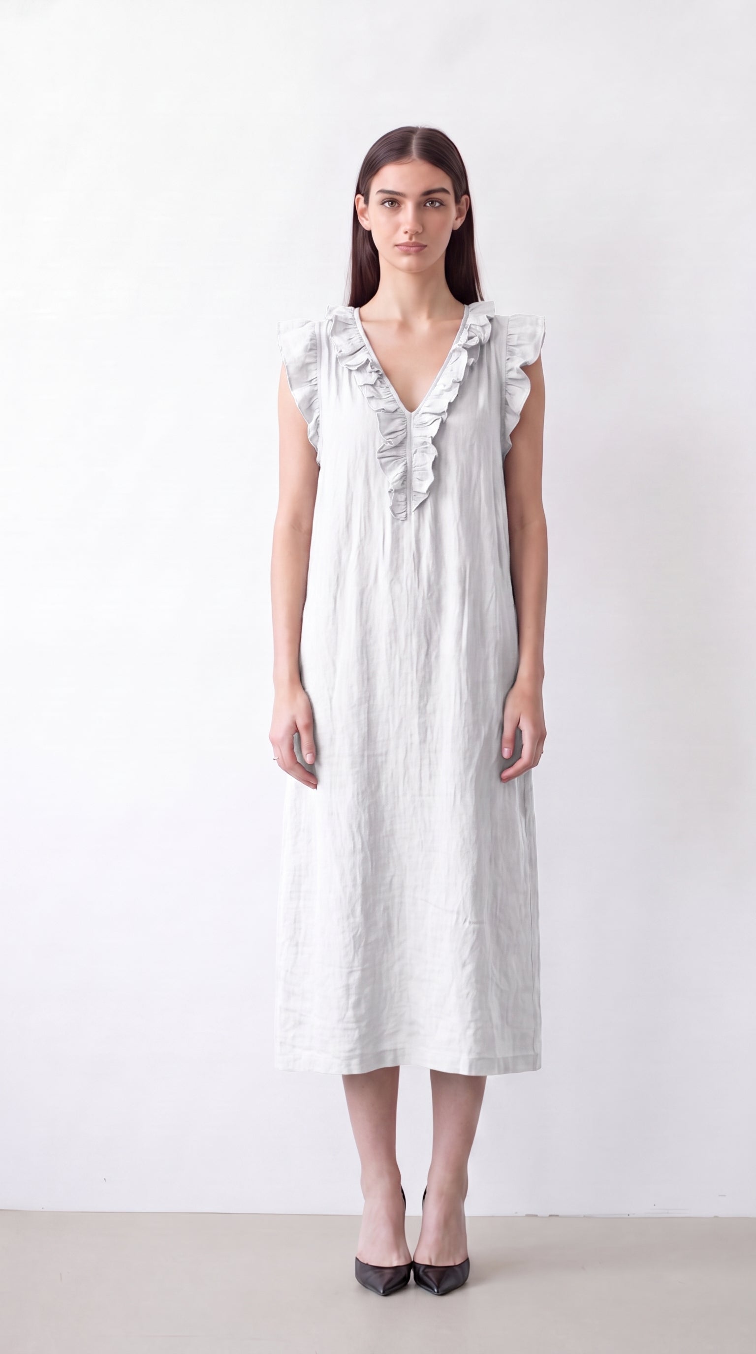 Bohemian Dress Women Linen-Cotton Blend Relaxed Flowy Summer