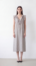 Fließendes Bohème-Kleid für Damen – Leinen-Baumwoll-Mischung
