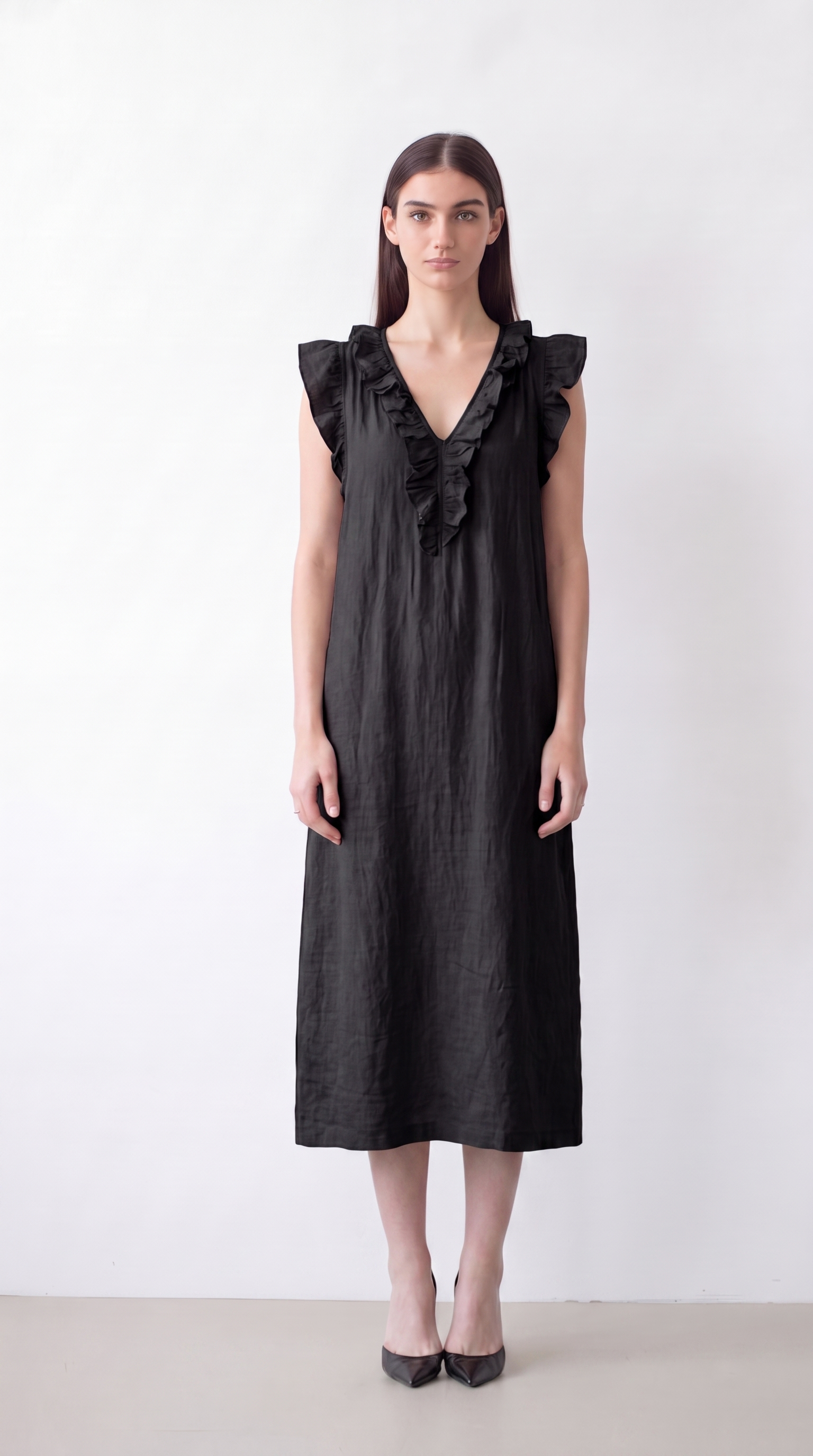 Bohemian Dress Women Linen-Cotton Blend Relaxed Flowy Summer